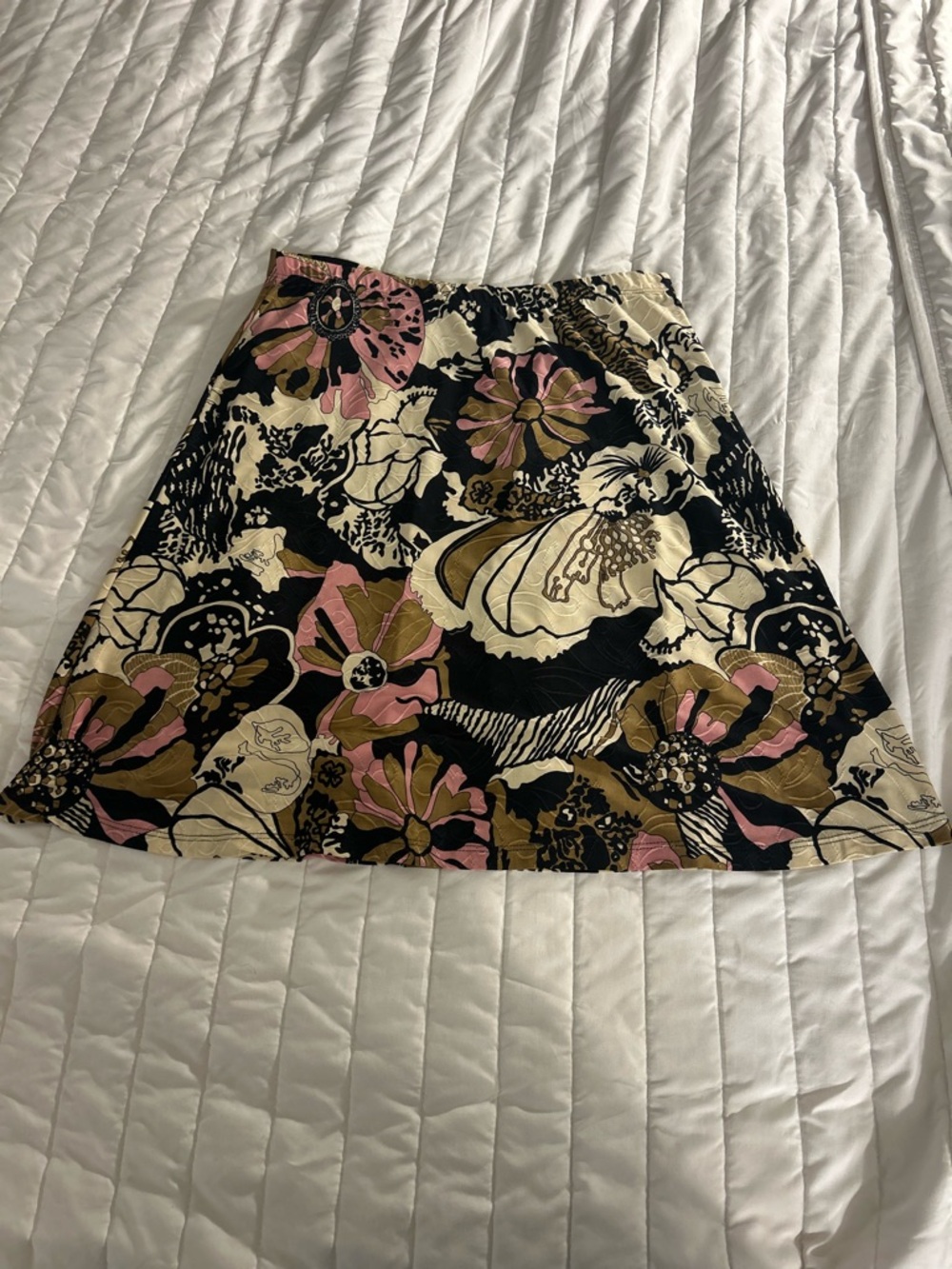 Brittany Black Petite Y2K Dark Floral Mini Skirt Petite Large Whimsigoth